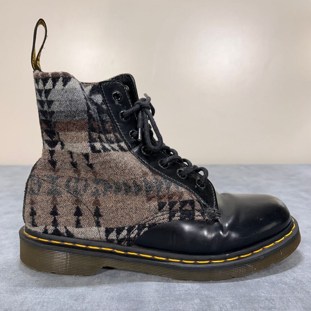 Dr Martens x Pendleton 1460 Pagosa Springs Black Brown Wool 8 Eye Boots Mens 10